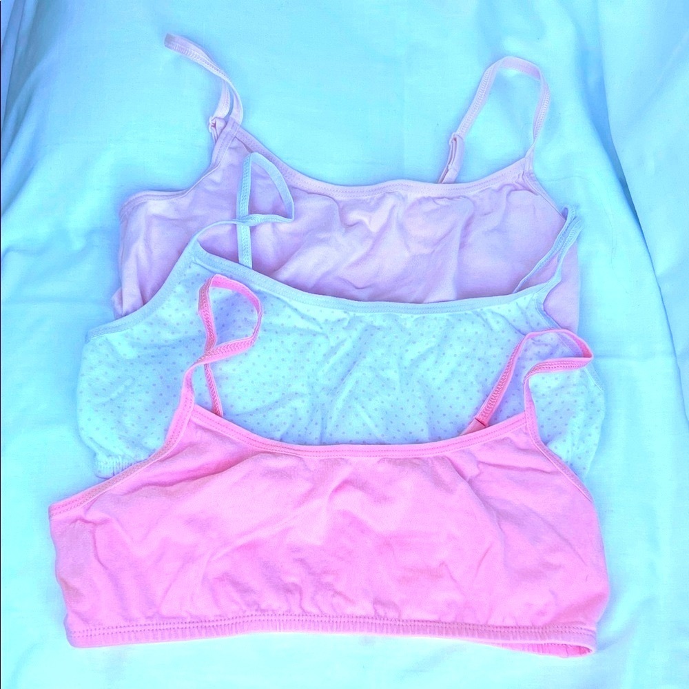The Place Pink and Light Blue Bandeau Set. This is a set of 3